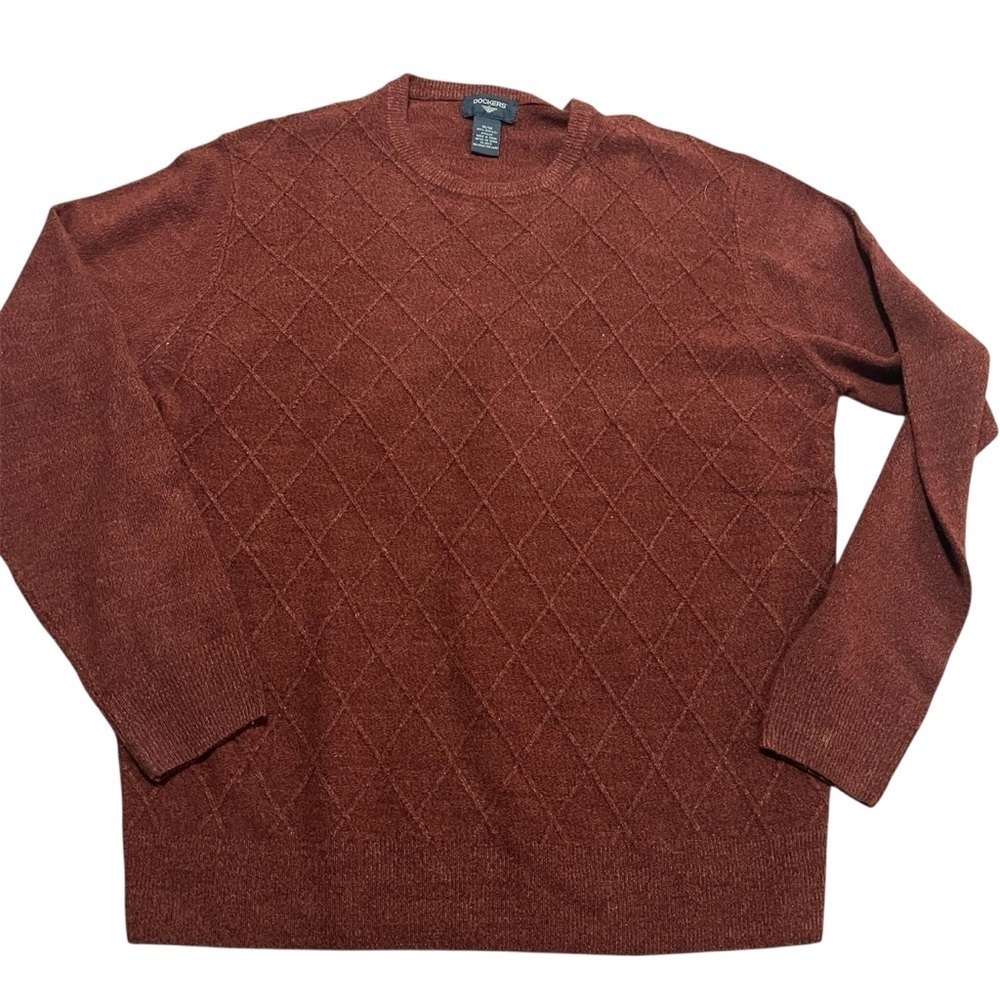 Dockers Men's Brick Crewneck Sweater Size Medium Ultra Soft Grandpa Fisherman